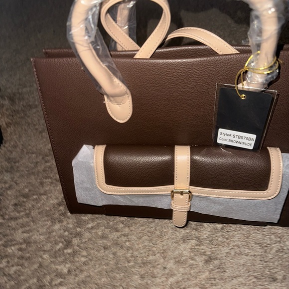Veda Two-Tone Buckle Medium Satchel Bag - Picture 3 of 6